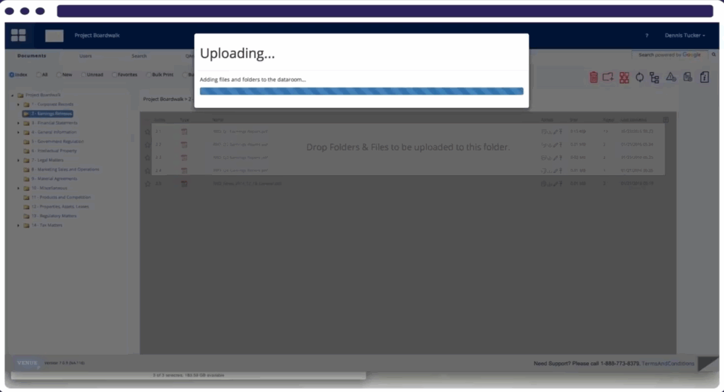 Venue Dfin interface