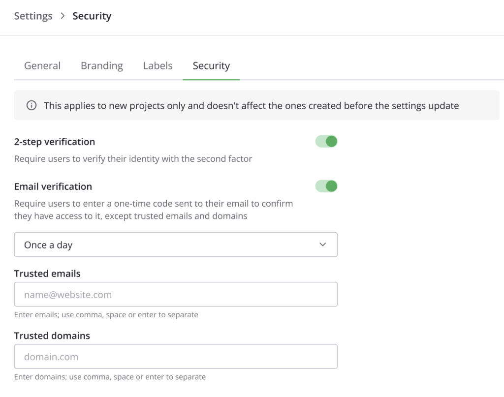 Identity controls example