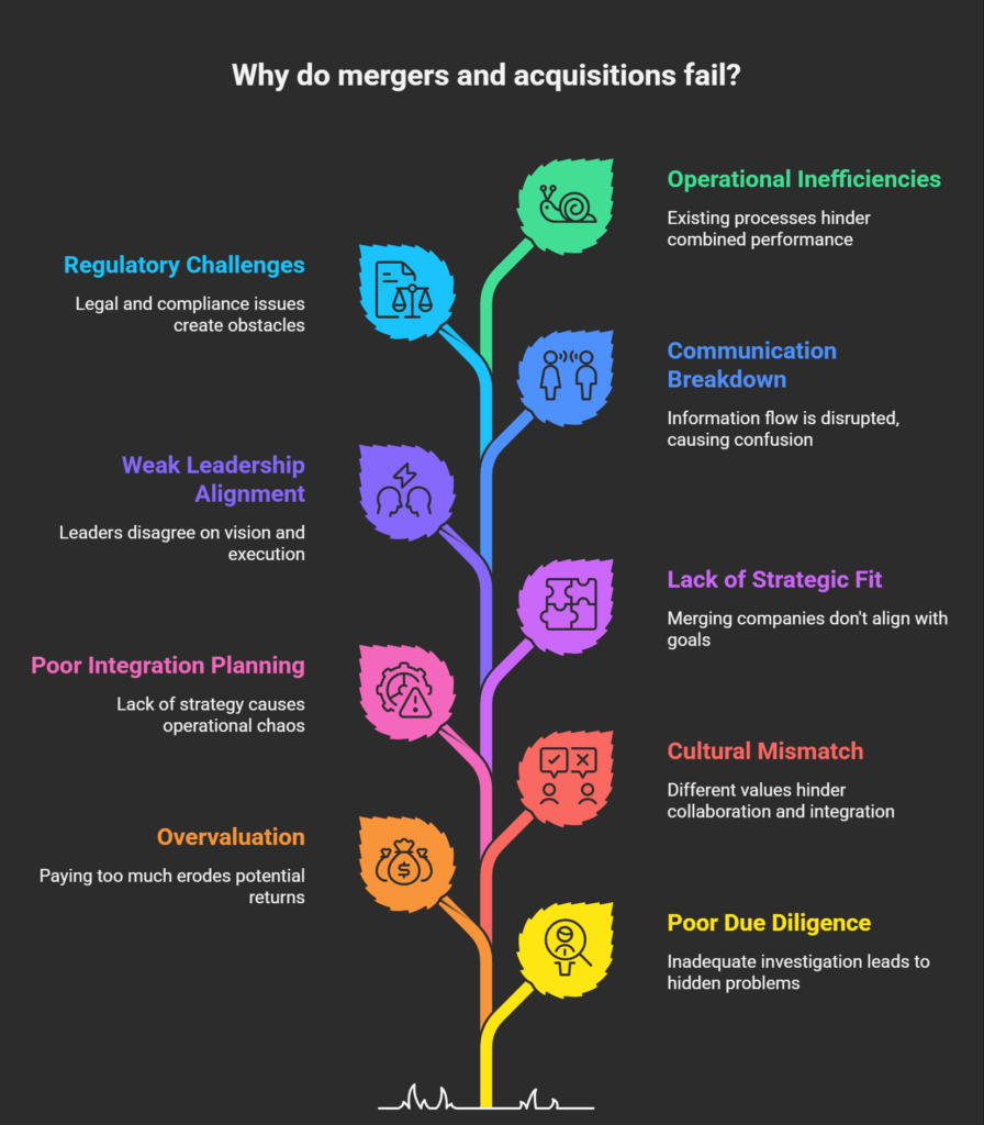 reasons why mergers and acquisitions fail